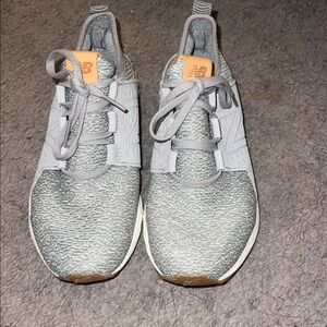 New Balance Light Gray Sneakers with Tan Highlights